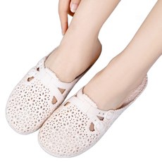 몬드스팟 여성용 젤리 앞코막힘 욕실 홈 슬리퍼 YY57795, 화이트, 1개