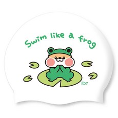 SD7 矽膠泳帽, 白色(Pongdal青蛙), 1個