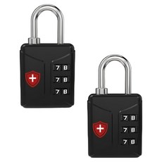 馬特洪 3位 ABS 密碼鎖 黑色, 2個