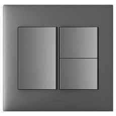 Legrand 羅格朗 Apella 鎂系列 Simple 2聯 3開關, 1個, 銀灰色