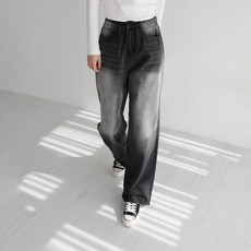 앤드스타일 여성용 숏/기본/롱 딱맞진1탄 No수선 모어워싱 인밴딩 와이드 데님 팬츠 264348