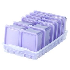 땡스소윤 냉동실 전용 국 밥 보관 밀폐용기 12p + 트레이 세트 쿨라벤더, 1세트, 트레이 + 밀폐용기 8호 600ml x 4p + 9호 300ml x 8p