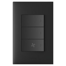 Legrand 羅格朗 Apella Simple下端FAN 3孔開關 黑色, 1個