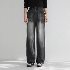 앤드스타일 여성용 숏/기본/롱 3단기장 딱맞진2탄 No수선 워싱 뒷밴딩 와이드 데님 팬츠 264349