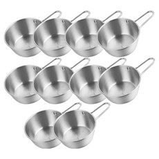 大號附柄碗, 銀色, 10個