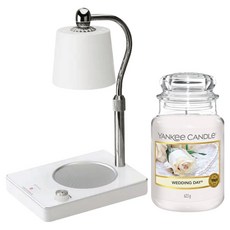 Yankee Candle 大罐香氛蠟燭 + 可調光定時融蠟燈組, 白色(融蠟燈), 婚禮祝福