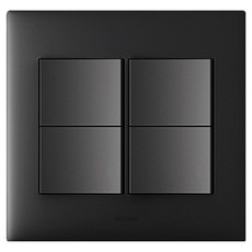 Legrand 羅格朗 Apella Simple 雙聯 4開關 黑色, 1個