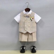 Bebemon Story 男童兩粒扣短袖短褲5件組西裝套裝