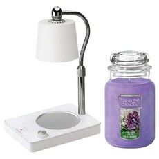 Yankee Candle 大罐香氛蠟燭 + 可調光定時融蠟燈組, 白色(融蠟燈), 紫丁香
