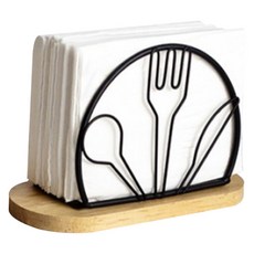 鐵製餐巾紙收納架, 1個, 黑色, 1個