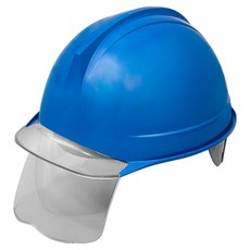 DONGMYUNG 建築工地 工地 頭部保護 ABE 頭盔型 透明面窗 護目鏡 安全帽 藍色, 1個