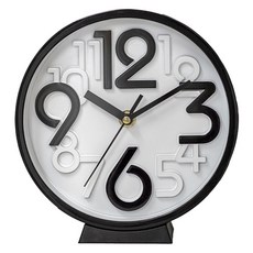 맙소샵 포인터 숫자 아날로그 탁상시계 HR110, 블랙