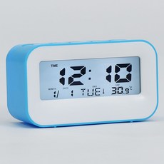 맙소샵 LCD 數位簡約方形桌鐘 HR108, 藍色