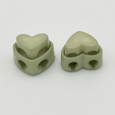 微笑心形繩長調節扣, 淺卡其色, 10個