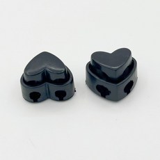 微笑心形繩長調節扣, 黑色, 10個