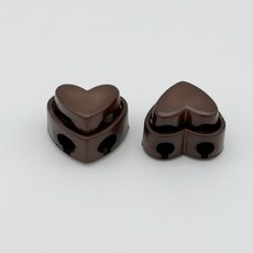 微笑心形繩長調節扣, 深棕色, 10個