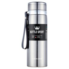 Ashare 簡約濾網便攜保溫保冷瓶, 銀色, 800ml