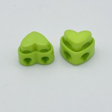 微笑心形繩長調節扣, 螢光綠, 10個