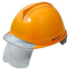 DONGMYUNG 建築工地 施工現場 頭部保護 ABE 頭盔型 透明窗 護目鏡 安全帽 黃色, 1個