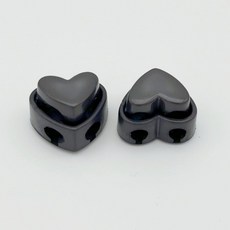 微笑心形繩長調節扣, 深灰色, 10個