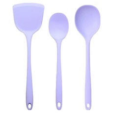 라임올리브 리빙 실리콘 조리도구 3종 세트, 퍼플, 1세트, 뒤집개 + 볶음스푼 + 멀티주걱