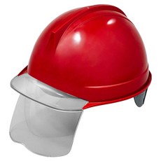 DONGMYUNG 營建工地 工地 頭部保護 ABE 頭盔式 透明面窗 護目鏡 安全帽 紅色, 1個