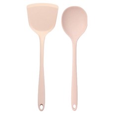LIME OLIVE 生活矽膠廚具組, 1套, 鍋鏟 + 多功能刮勺, 淺粉色
