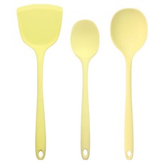 라임올리브 리빙 실리콘 조리도구 3종 세트, 옐로우, 1세트, 뒤집개 + 볶음스푼 + 멀티주걱
