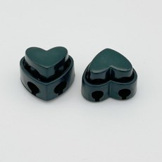 微笑心形繩長調節扣, 深綠色, 10個