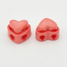 微笑心形繩長調節扣, 珊瑚粉, 10個