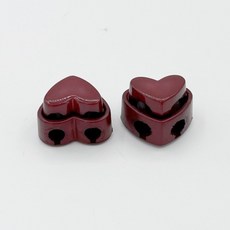 微笑心形繩長調節扣, 酒紅色, 10個