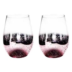 프렌치마르스 별빛 둥근 홈카페 유리컵 550ml MMM2337, 핑크, 2개