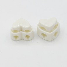 微笑心形繩長調節扣, 白色, 10個