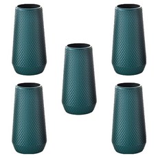 Homeflow Ponshe 塑膠室內裝飾多肉植物花盆 花瓶G 5入, 綠色