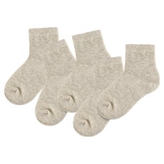 SAESILRO 兒童簡約中筒素色基本款襪子5雙組