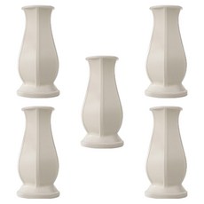 Homeflow Poncher 塑膠室內裝飾多肉植物花盆 花瓶A 5入, 象牙白