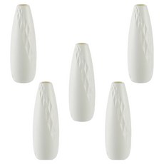 Homeflow Ponshe 塑膠室內裝飾多肉植物花盆 花瓶D 5入, 象牙白