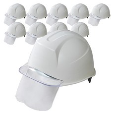 동명 건설현장 공사장 머리보호 ABE 신투구형 투명창 보안경 안전모 DMS-M-3001SH, 아이보리, 10개