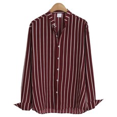 M.N.C 男女通用三線條紋亨利領襯衫 MDLS249MS