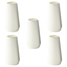 Homeflow Ponsche 塑膠室內裝飾多肉植物花盆花瓶G 5入, 象牙白色