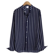 M.N.C 男女通用三線條紋亨利領襯衫 MDLS249MS