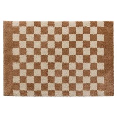 FIX9 廁所廚房浴室腳踏墊, 格紋棕色