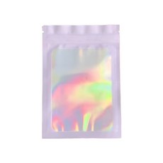 Allhigh 彩色極光多用途OPP小物小卡包裝夾鏈袋保護套包裝袋 7.5 x 10 cm, 100個, 紫色