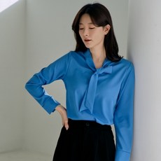 구디프 여성용 심플 데일리 루즈핏 쉬폰 블라우스