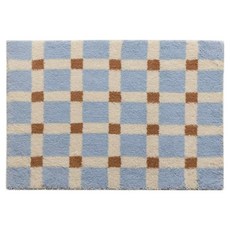 FIX9 廁所廚房浴室腳踏墊, 圓點 藍棕色