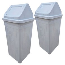 투에이산업 스윙 사각 휴지통 2p, 그레이