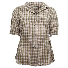 CHATELAINE 棉混紡格紋罩衫 HCBM-BL105