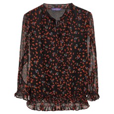 Olivia Hassler 女款下擺抓皺透膚罩衫 OHCMBL107