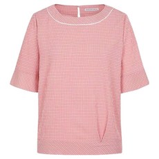 샤트렌 여성용 잔패턴 밑단 프릴 라운드 블라우스 HCCMBL212