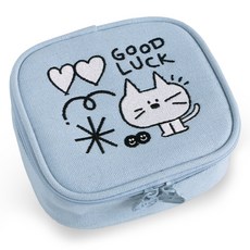 아이코닉 두들 미니 휴대용 멀티 수납 파우치, 03 Sky blue, 1개